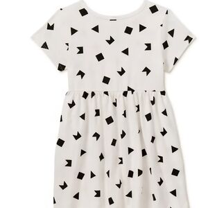 Wonder Nation Black and White A-Line Dress Short Sleeve Casual